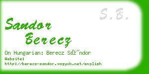 sandor berecz business card